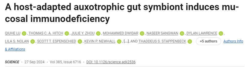
宿主適應(yīng)的營(yíng)養(yǎng)缺陷型腸道共生體誘導(dǎo)粘膜免疫缺陷