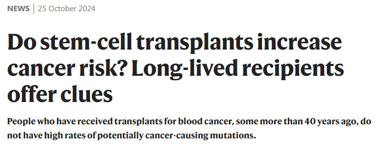 干細胞移植會增加癌癥風(fēng)險嗎？長壽的接受者提供線索