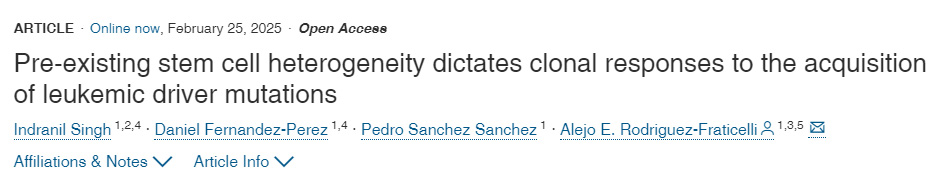 預(yù)先存在的干細(xì)胞異質(zhì)性決定了克隆對白血病驅(qū)動(dòng)突變獲得反應(yīng)
