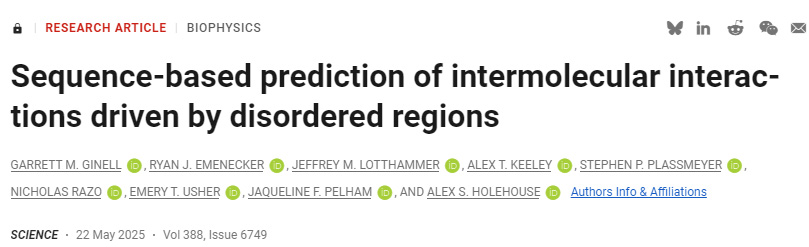  基于序列的由無序區(qū)域驅(qū)動(dòng)的分子間相互作用預(yù)測(cè)