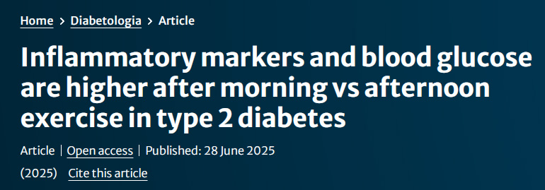 2型糖尿病患者晨練后炎癥標(biāo)志物及血糖水平較午后運(yùn)動升高更明顯