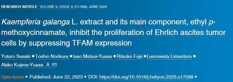 沙姜根莖提取物(KGE)及其主要活性成分EMC的抗癌作用