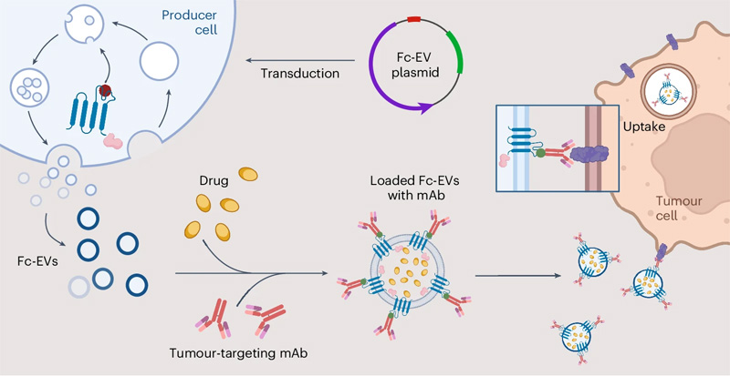工程細(xì)胞以產(chǎn)生用Fc結(jié)構(gòu)域特異性抗體結(jié)合部分修飾的EV