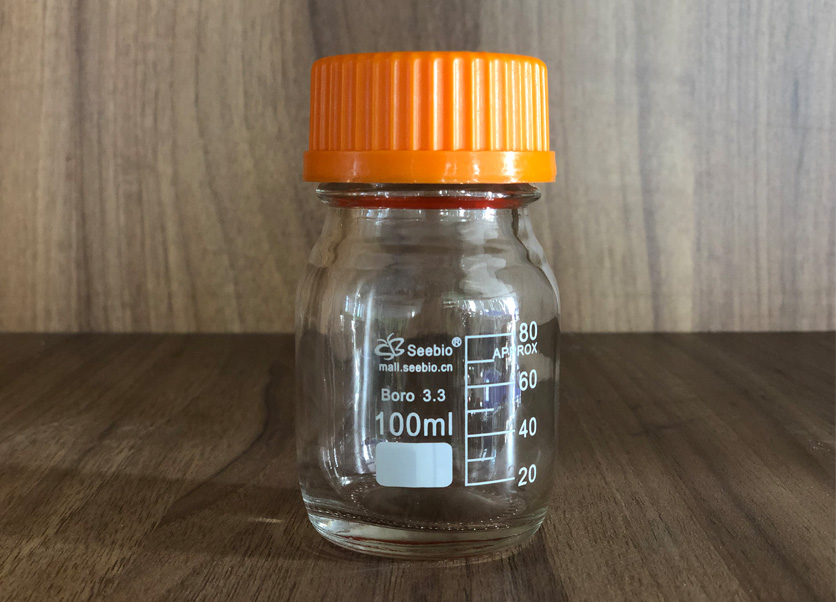 黃蓋試劑瓶，透明，100ml